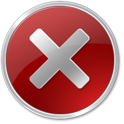 image of a red circle sign with a white "X" on it